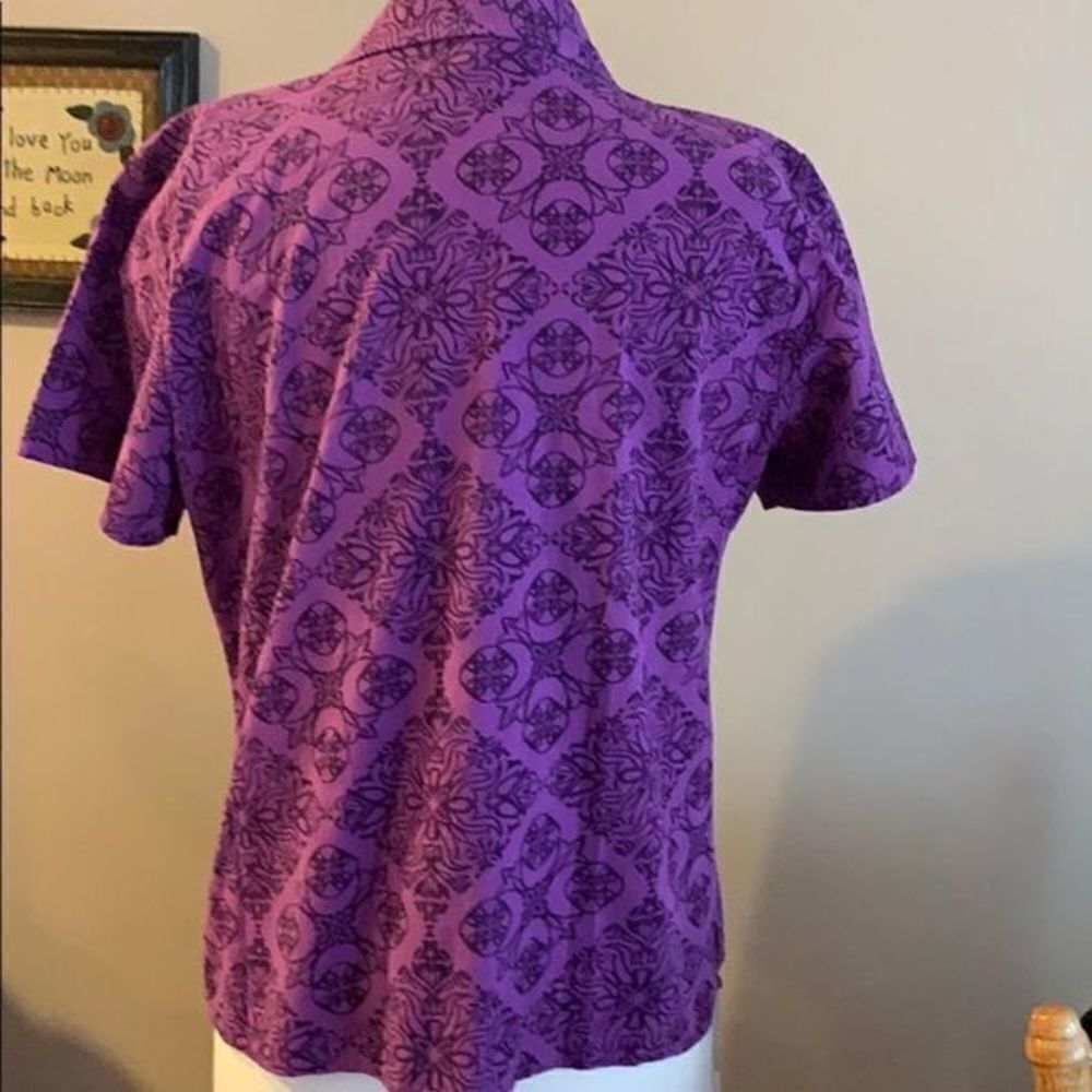 Nwot, Basic Editions Purple Paisley Top, L… - Picture 4 of 8